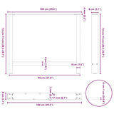 Dining Table Legs Natural Steel 2 pcs 100x cm Steel 4013323