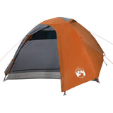 ZNTS Camping Tent Dome 4-Person Grey and Orange Waterproof 94337