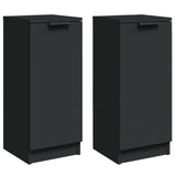 Sideboards 2 pcs Black 30x30x70 cm Engineered Wood 811136