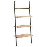 4-Tier Leaning Shelf Light Brown and Black 64x34x150.5 cm 336373