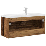 Bathroom Sink Cabinet with Drawer Wall-mounted 2 pcs Old Wood 3333130