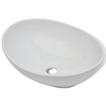ZNTS Bathroom Basin with Mixer Tap Ceramic Oval White 275497
