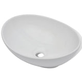 ZNTS Bathroom Basin with Mixer Tap Ceramic Oval White 275497