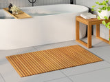 Bath Mat Folding Brown 100 x 60 cm Solid Acacia Wood 42025253