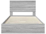 Storage Bed with Drawer Grey Sonoma 75 x 190 cm Engineered Wood 3409606