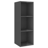 Wall-mounted TV Cabinets 2 pcs High Gloss Grey Engineered Wood 3079861