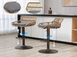 GOMYWAY 2 PCS Modern Swivel Bar Stools, Height Adjustable wicker furniture Bar Chairs with Cushion & W2678P388753