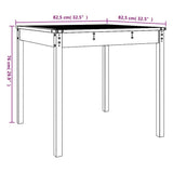 Garden Table Grey 82.5x82.5x76 cm Solid Wood Pine 823964