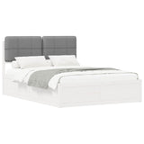 Bed Frame with Upholstered Headboard Light Grey 140 x 200 cm 3398198