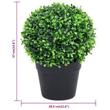 Artificial Boxwood Plants 2 pcs with Pots Ball Shaped Green 37 cm 336518