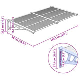 Door Canopy Grey and Transparent 152,5x90 cm Polycarbonate 153691