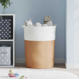 Storage Basket Brown and White 49x65 cm Cotton 358493