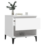 ZNTS Side Table White 50x46x50 cm Engineered Wood 819548