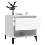 ZNTS Side Table White 50x46x50 cm Engineered Wood 819548