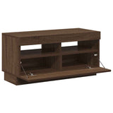 TV Cabinet with LED Lights Brown Oak 80x35x40 cm 815725