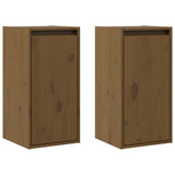 Wall Cabinets 2 pcs Honey Brown 30x30x60 cm Solid Wood Pine 813492