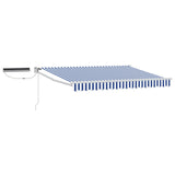 Electric Retractable Awning Blue and White 3.5 x 2.5 m 3419949