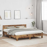 Bed Frame Old Wood 203 x 185 x 70 cm Engineered Wood 3385625
