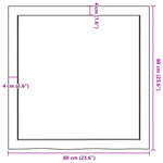 Bathroom Countertop 60x60x cm Untreated Solid Wood 3156015