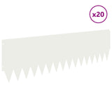 Lawn Edging 20 pcs 103 x 30 cm Steel White 8008409