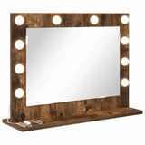Vanity Mirror Rectangular Smoked Oak 60 x 45 x 18 cm 868313