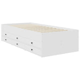 Daybed with Drawer White and Black 100 x 200 cm Engineered Wood 3408515