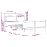 Bed Frame without Mattress Sonoma Oak 120x190 cm Small Double Engineered Wood 4106977