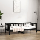 Day Bed without Mattress Black 90x190cm Solid Wood Pine 814648
