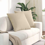 Sofa Pillows 2 pcs Cream 80 x 80 cm Fabric 42014073