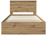 Bed Frame Artisian Oak 90 x 190 cm Solid Pine Wood 3411072