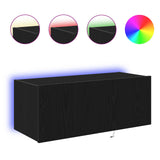 TV Wall Cabinet Black Oak 80 x 35 x 31 cm Engineered Wood 863108