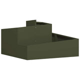 Garden Planter Olive Green 80 x 80 x 50 cm Cold-rolled Steel 873581
