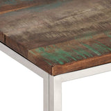 Coffee Table Silver Stainless Steel and Solid Wood Reclaimed 350024