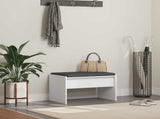 Hall Bench with Cushion White 63 x 38 x 40 cm 891544