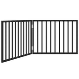 Dog Gate Foldable 2 Panels Black 160 cm Poplar Wood 352192