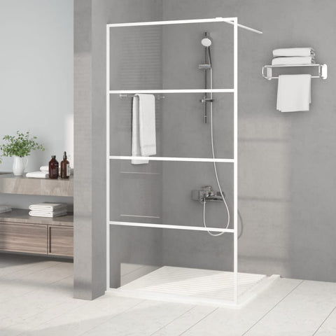Walk-in Shower Wall White 100x195 cm Clear ESG Glass 152142