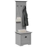 Hallway Cabinet with Hooks BODO Grey 50x40x157 cm 4016874