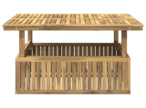 Garden Coffee Table Solid Acacia Wood Height Adjustable White 901708