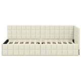 Corner Bed Frame with Headboard Cream 80 cm x 200 cm Velvet 42016375