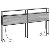 Storage Headboard with Shelf Grey sonoma 200 cm Engineered wood 859773