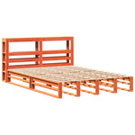Bed Frame without Mattress Wax Brown 140x200 cm Solid Wood Pine 3306497