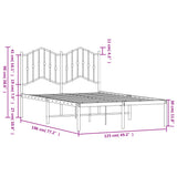 Metal Bed Frame without Mattress with Headboard Black 120x190cm 373786