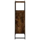 Bathroom Cabinet Smoked Oak 33x33x120.5 cm Engineered Wood 842468