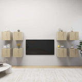 Wall Mounted TV Cabinets 8 pcs Sonoma Oak 30.5x30x30 cm 3079054