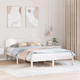 Bed Frame with Headboard White 160 x 200 cm Solid Pine Wood 872099