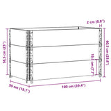 Pallet Collars 3 pcs Black 100x50 cm Solid Wood Pine 3295371