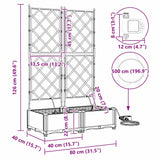 Garden Planter 2 pcs White 80 x 40 x 126 cm Plastic 42002918