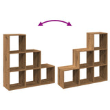 Room Divider Bookcase 3-Tier Artisan Oak 99x29x99 cm Engineered Wood 857966