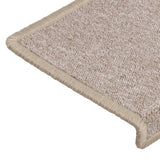 Stair Mats 15 pcs 65x21x4 cm Taupe Rectangular Edge 134573