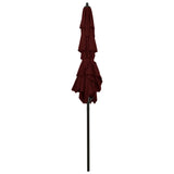 3-Tier Garden Parasol with Aluminium Pole Bordeaux Red 2x2 m 313848
